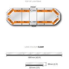 Enseigne 109 cm a led LEGION FIT  12 modules orange 12v/24v